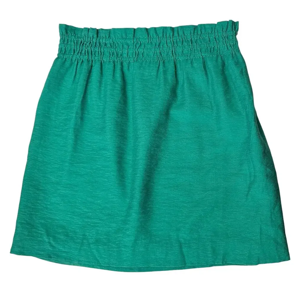 J. Crew Crinkle City Mini Skirt Green 85398 Size 00